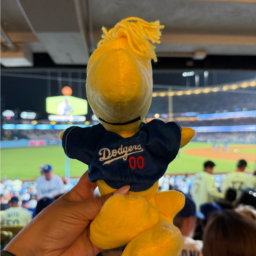 Peanuts Dodgers Plush Dog Toy - Yellow and Blue